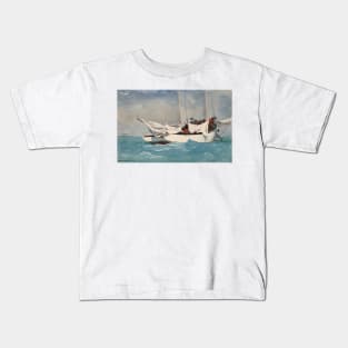 Key West, Hauling Anchor by Winslow Homer Kids T-Shirt